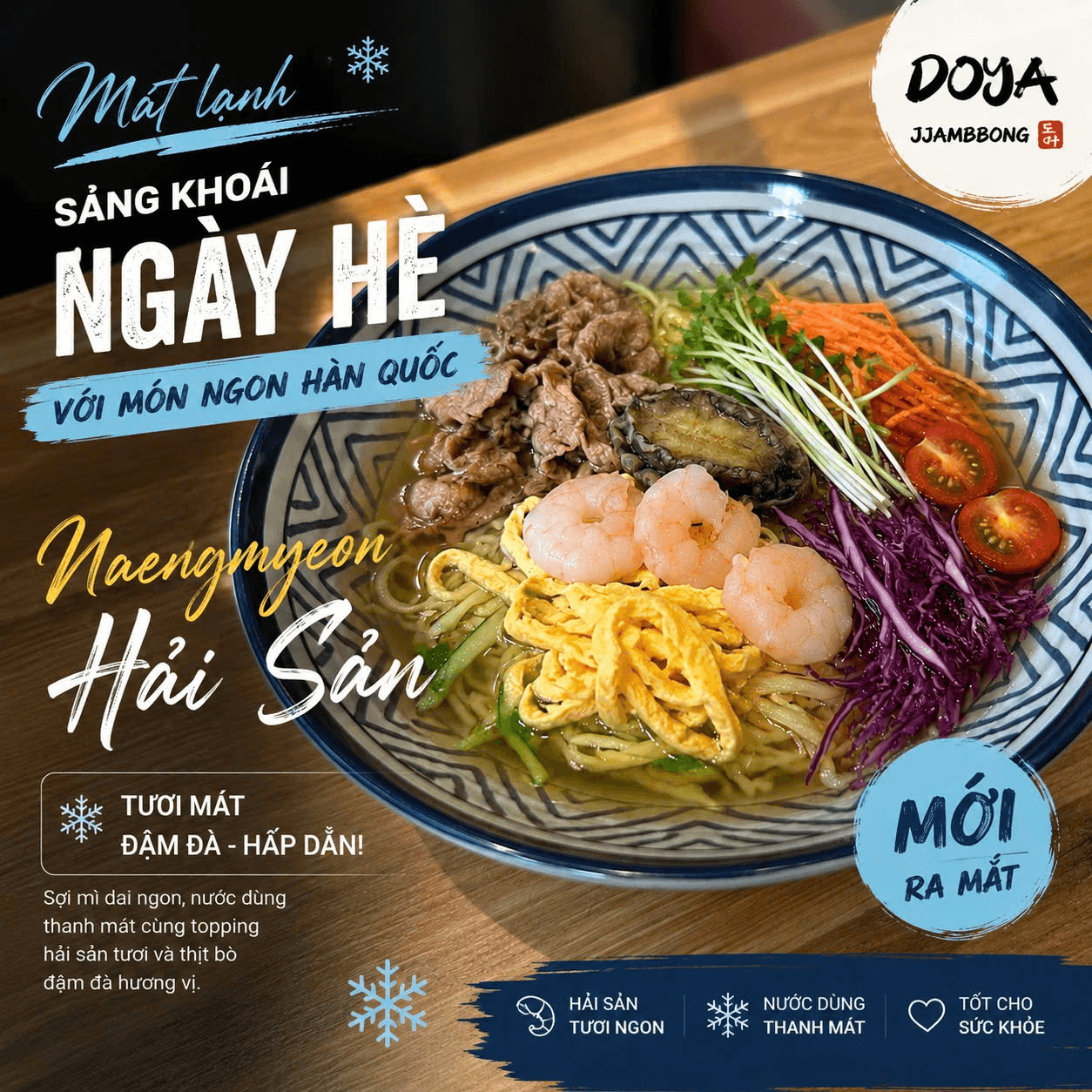 Mì lạnh Hàn Quốc naengmyeon hải sản tại DOYA JJAMBBONG Quận 1 Hồ Chí Minh