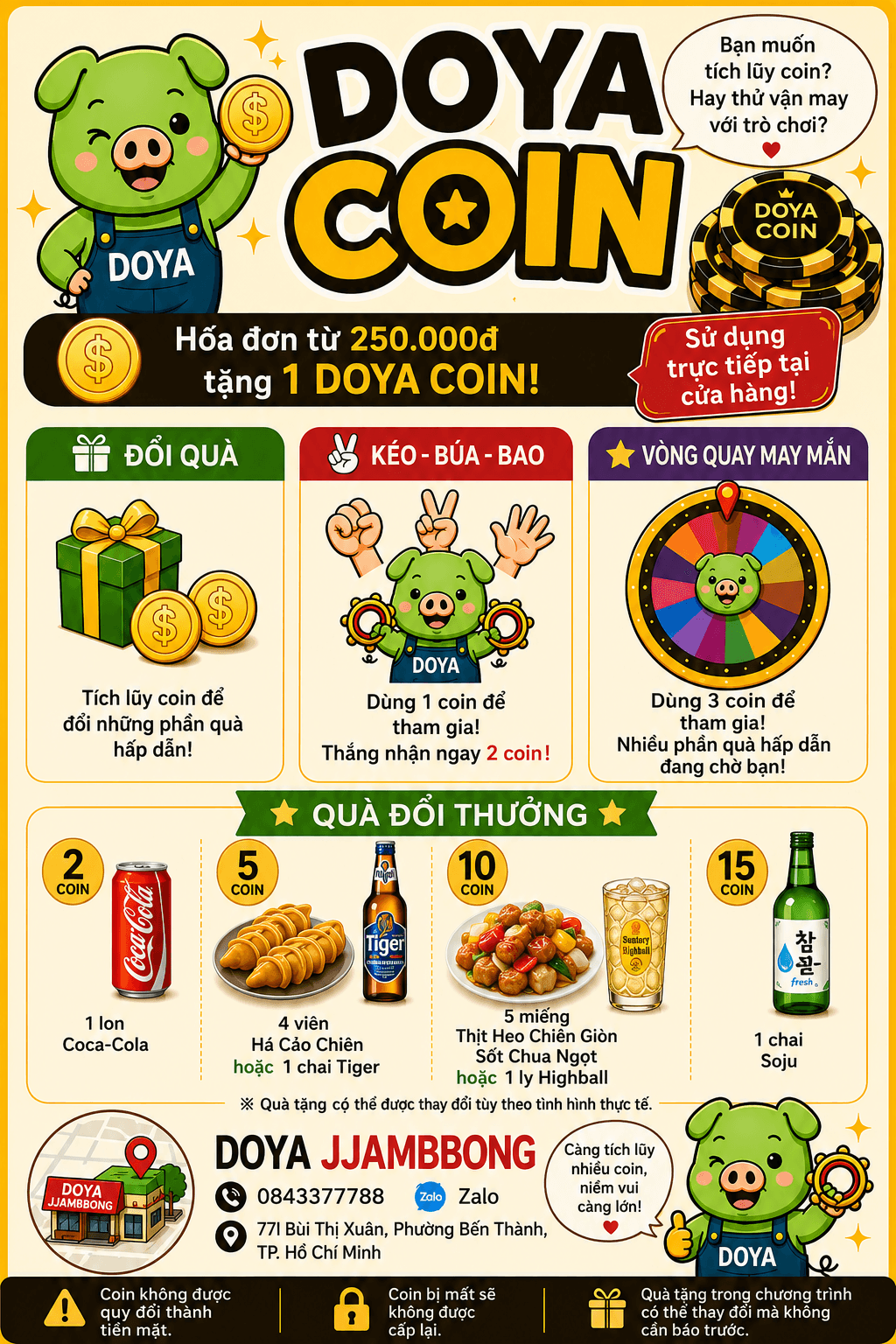 Poster uu dai DOYA COIN tai DOYA JJAMBBONG Quan 1